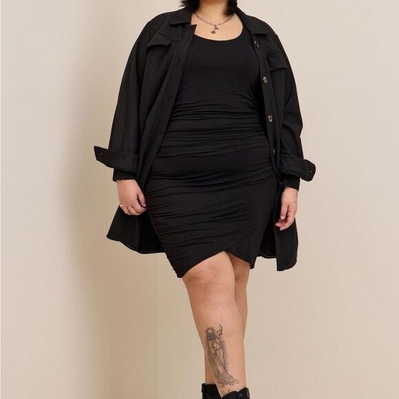 Torrid  - Midi Super Soft Cinched Bodycon Dress - Picture 2 of 6